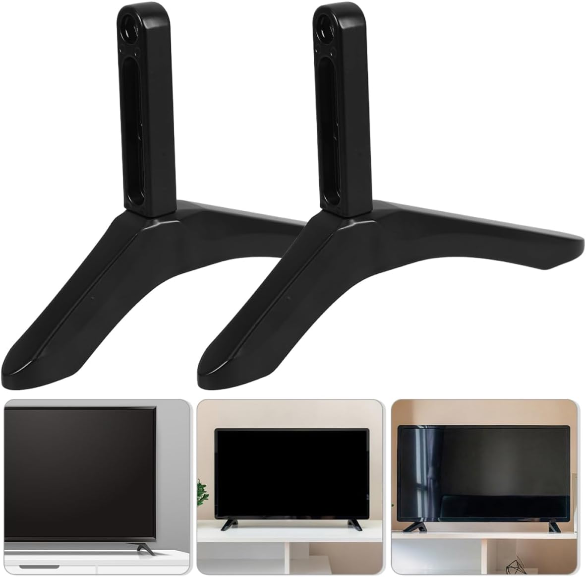 VOSAREA Universal No-Drill TV Stand Base for Flat Screen TVs Adjustable Height Metal Furniture Legs Easy Installation