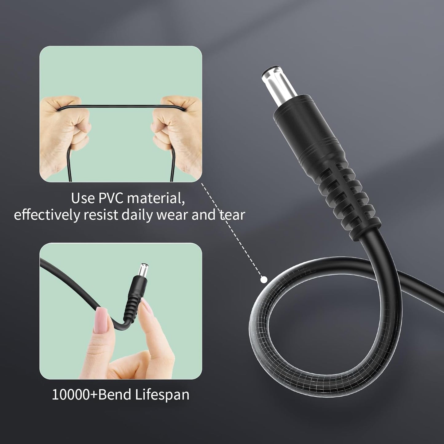 Varbmt 3.28Ft 5.5mm 2.1mm 1Pack USB C to DC Adapter Cable, Type C USB-C Female Input to DC x Power PD Charge Cable Made