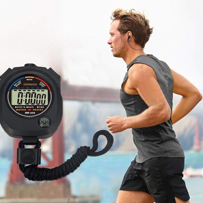 6 Pack Multi-Function Electronic Digital Sport Stopwatch Timer, Large Display with Date Time and Alarm Function,Suitable for Sports Coaches Fitness Coaches and Referees