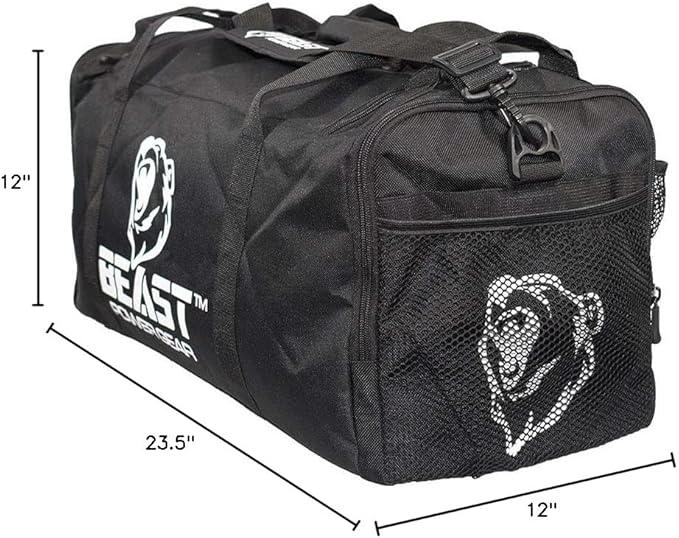 Duffle Gym Bag for Men & Women โ Large Duffel Athletic Gym Boxing Bag with Shoes Compartment, Wet Pocket โ Fitness,Workout,MMA,BJJ,Jiu Jitsu Gym Bag