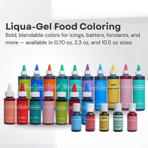 Chefmaster Neon Green Liqua-Gel® Food Coloring - Vibrant, Fade-Resistant Dye for Icing & Fondant | 2.3 oz