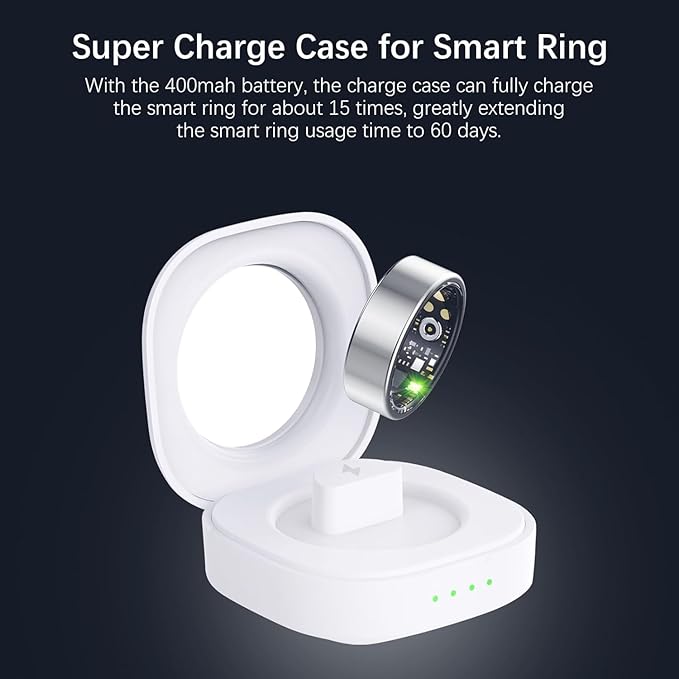 Smart Health Rings for Women Men, Fitness Tracker with Heart Rate, Blood Oxygen, HRV, Sleep Tracker, Step Tracker, No Subscription Fee, IP68 Waterproof Smart Ring for iphone & Android (Silver 11#)