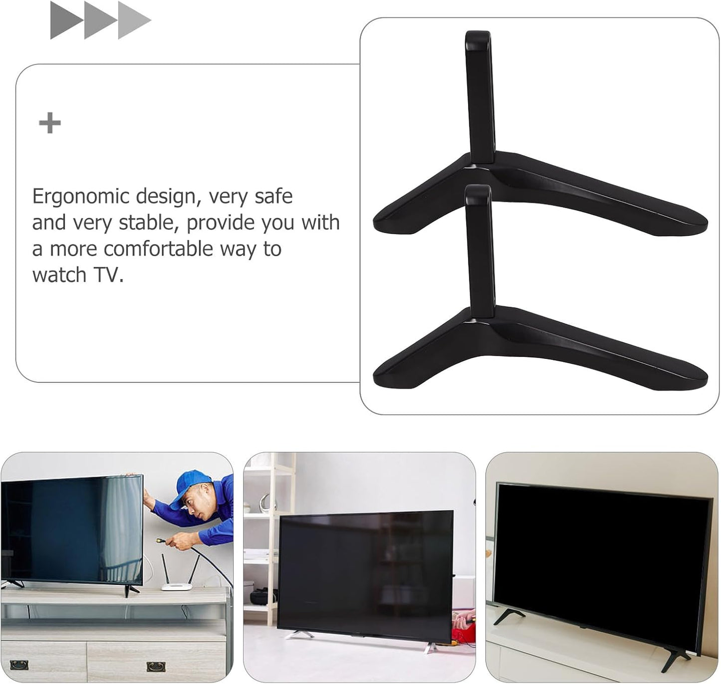 SEWACC Tv Stand Tabletop Support Holder with Screws Tv Desktop Mount Stand for Home Office Hotel Use Strong
