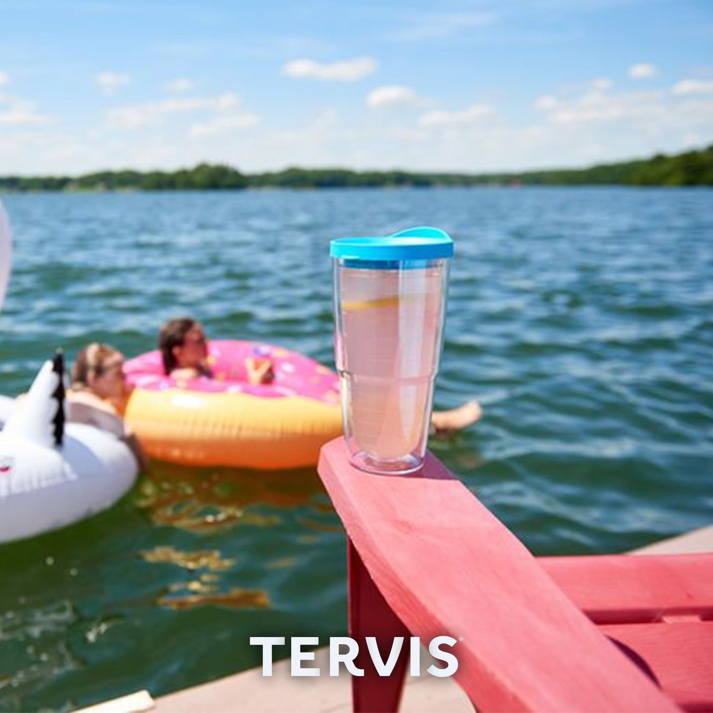 Tervis Margaritaville - It's 5 O'Clock Somewhere - Red Parrot Made in USA Double Walled Insulated Tumbler Travel Cup Keeps Drinks Cold & Hot, 24oz, Clear