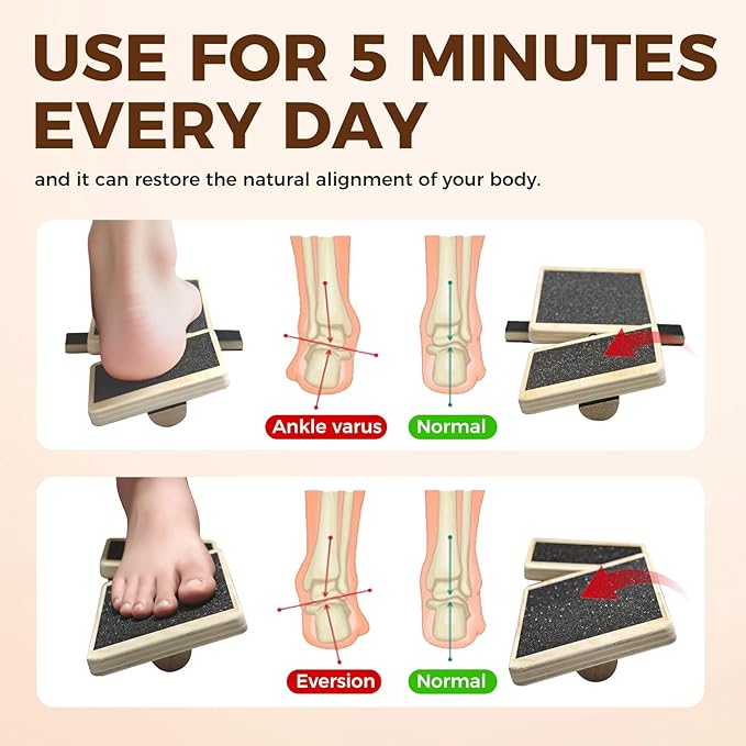 Ankle Balance Board for Stability Training, Sprain Rehabilitation and Posture Correction, Home Gym Equipment for Single Leg Balance Board Fitness and Strength Training