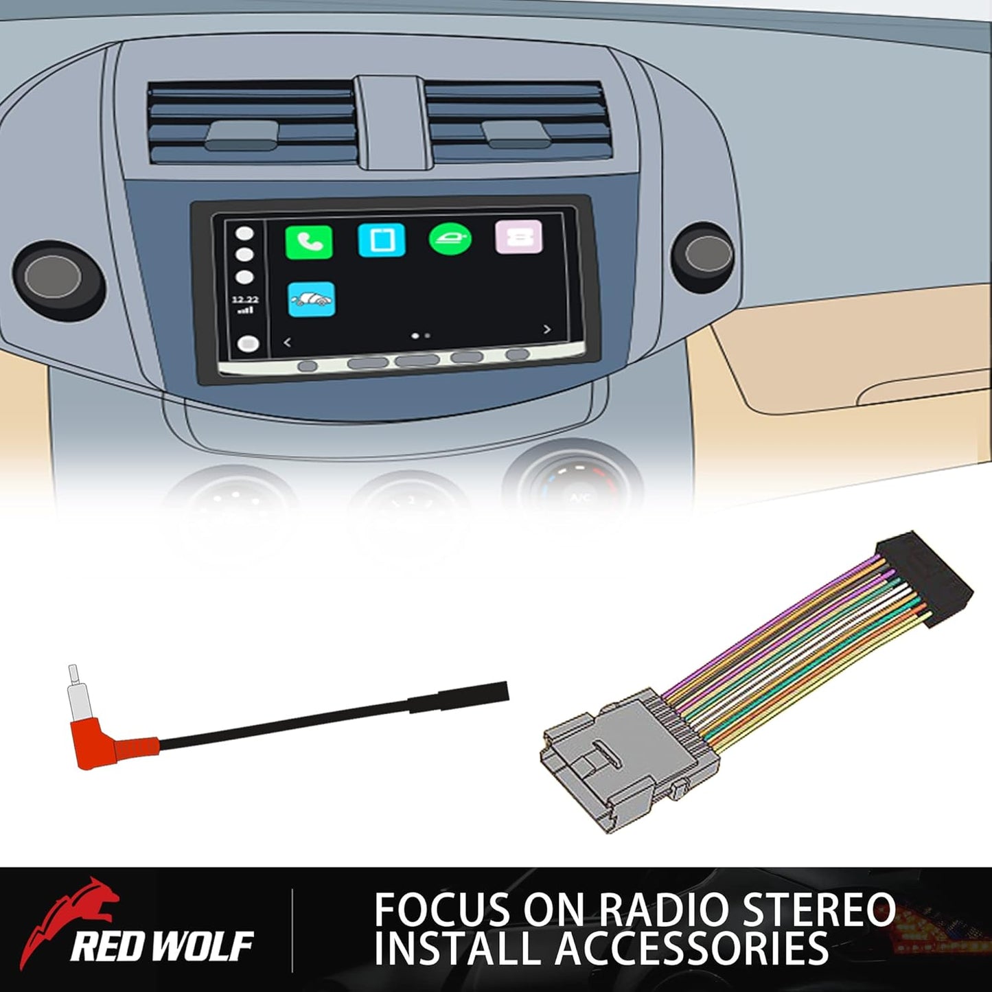 2002-2004 RED WOLF Car Factory Amplifier Bypass Wiring Harness Fit for Dodge Ram OEM AMP Wire Cable Plug Connector