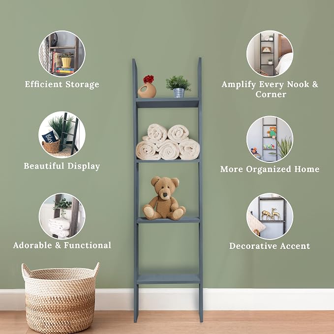 BARNWOODUSA Throw Blanket Ladder – Fully Assembled Reclaimed Wood – Rustic Decorative Ladder for Towels, Quilts, & More – Perfect Farmhouse Decor for Bathroom, Porch, or Living Room,4ft.