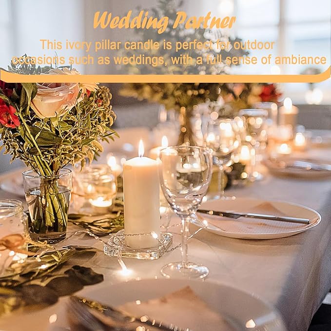 18 Pcs Ivory Pillar Candles Bulk Set,Hurricane Candlesï¼? Different Lengths (6 Each),Dripless Unscented Smokeless,Gives You a Better Atmosphere When Organizing Wedding or Event Party.