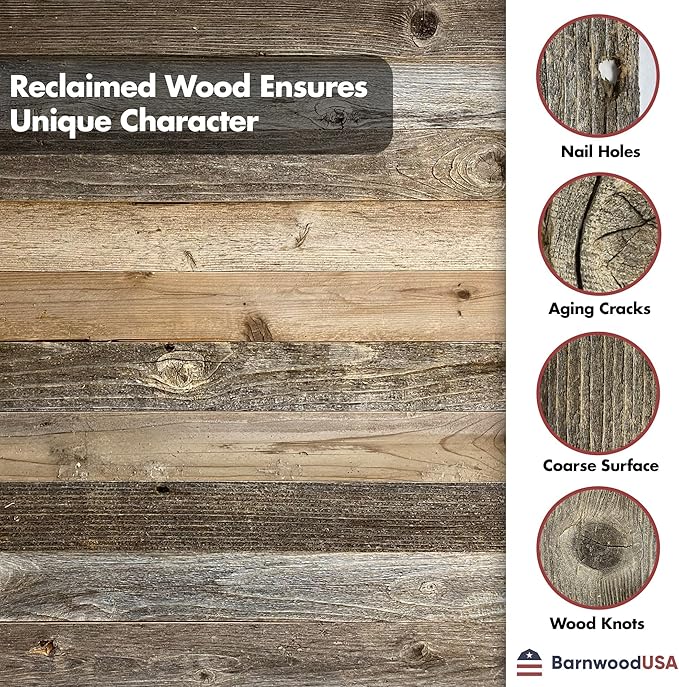 BARNWOODUSA Rustic Decorative Ladder - 100% Upcycled Wood (60" x 12" x 1.5", Weathered Gray)