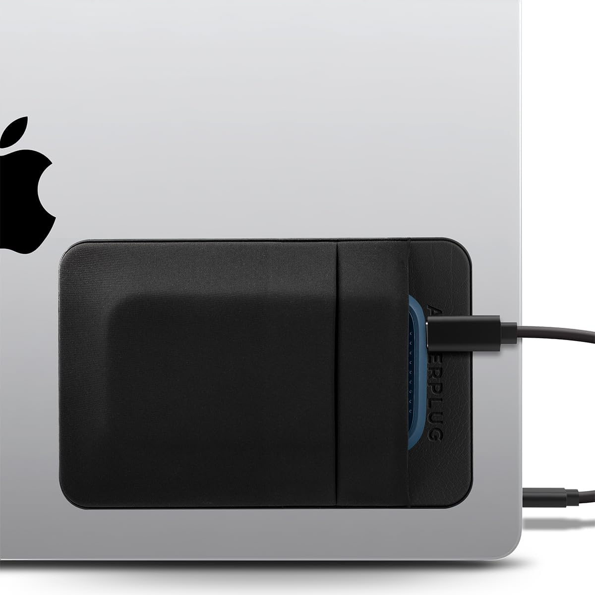 2-Pocket Adhesive Hard Drive Holder for Laptop, Stick-On Pocket Pouch for External Portable SSD, HDD, Slim Mouse