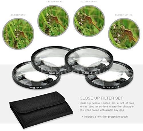 Big Mike's 67mm Set (+1, +2, +4 +10 Close-Up Filter and Diopters) Magnification Kit for Select Canon, Sony, FujiFilm