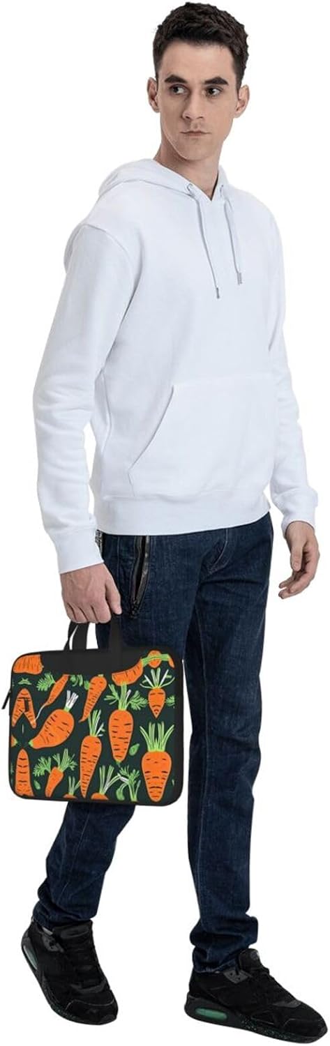 JIPOFD seamless Happy carrot pattern Print Structured Laptop Bag Oxford Cloth Briefcase Padded Shoulder Case with Front