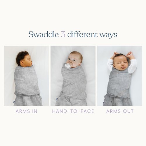 HALO Sleepsack Swaddle - 100% Cotton 3-Way Adjustable Wearable Blanket | TOG 1.5, Midnight Moons Grey, Small (3-6 Months)