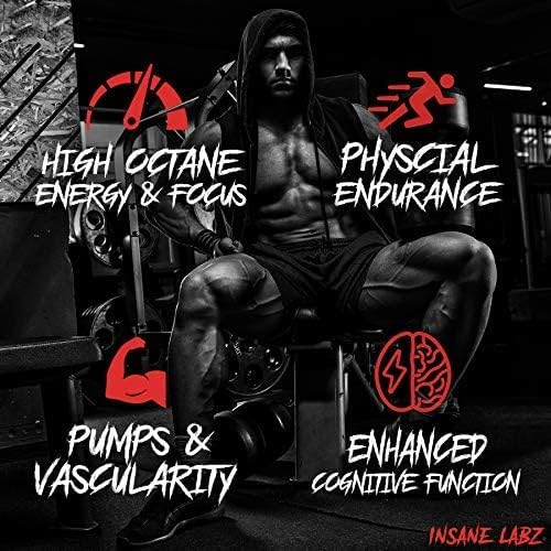 Insane Labz Psychotic Gold, High Stimulant Pre Workout Powder, Extreme Lasting Energy Focus, Pumps and Endurance with Beta Alanine, DMAE Bitartrate, NO Booster (30 Servings, Variety)