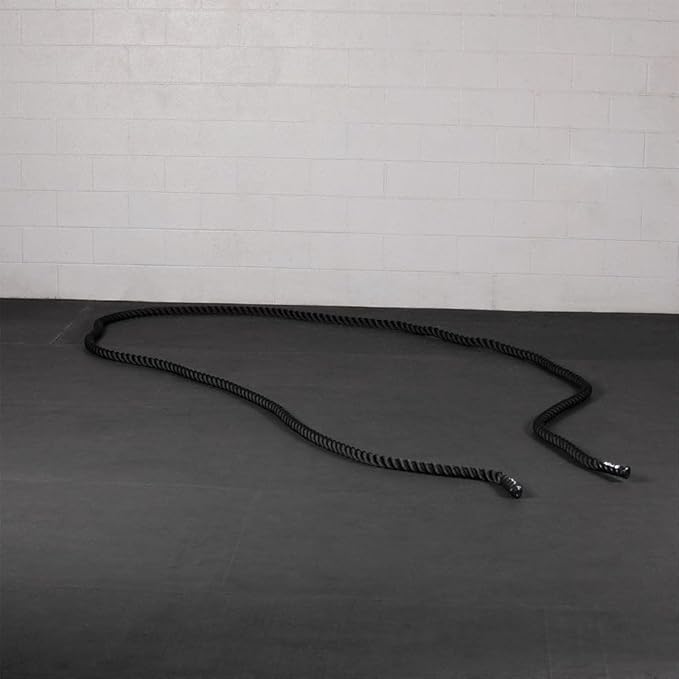 Titan Fitness Battle Rope 50ft x 2in, Poly Dacron Heavy Rope for Home Gym Conditioning Workouts, Cross-Train, Strength Training Exercises