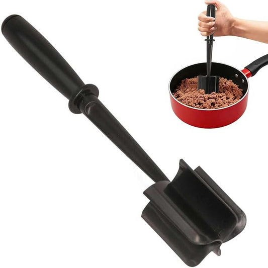 Meat Chopper, 5-Blade Curved Potato Masher & Hamburger Meat Smasher, Ground Beef Chopper, Premium Heat-Resistant Masher for Beef, Chicken and More