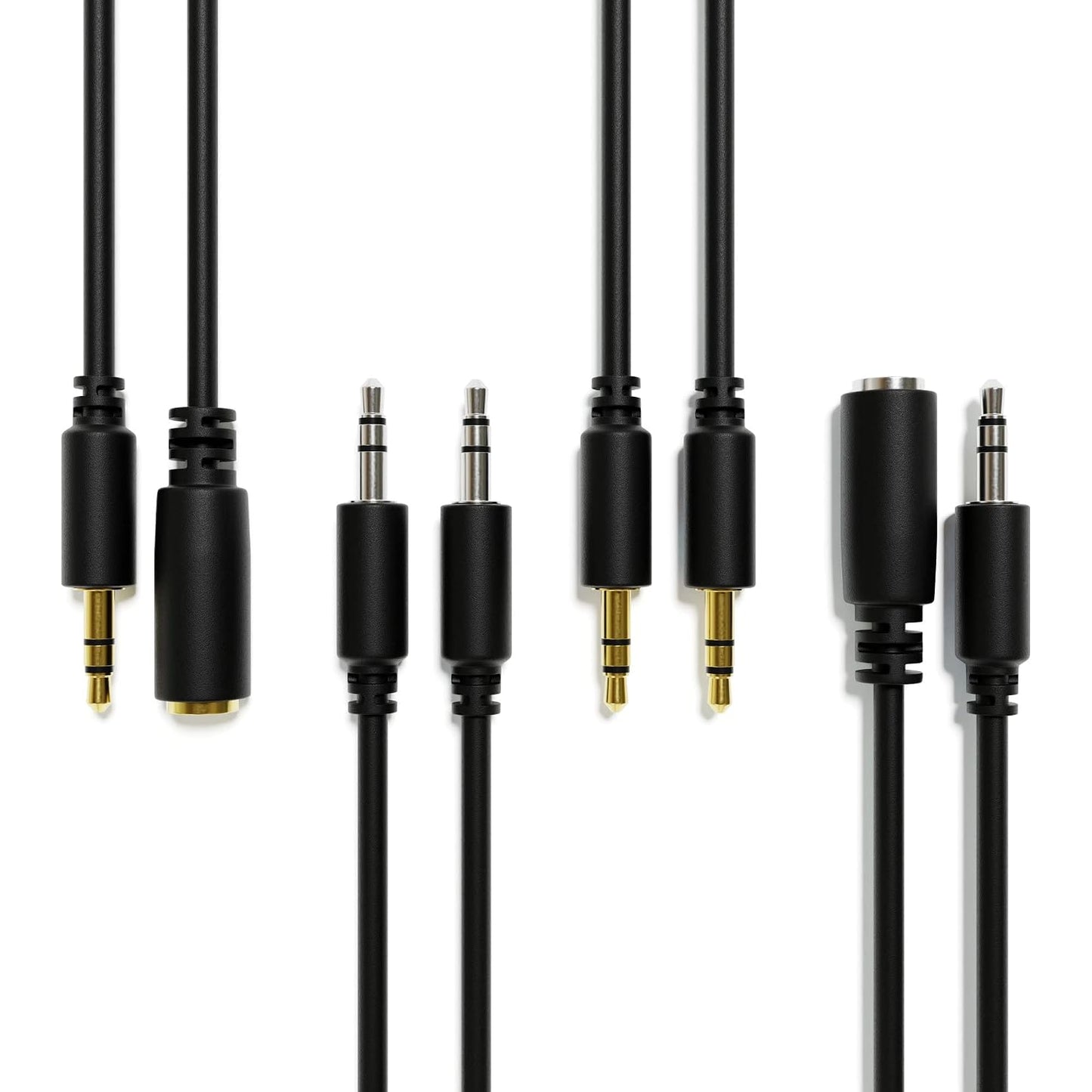 3.5mm 1/8" 180 cm 70.87"] Audio AUX Extension Cables Leads - Stereo Mini Jack TRS [Nickel Plated | Male to Male |