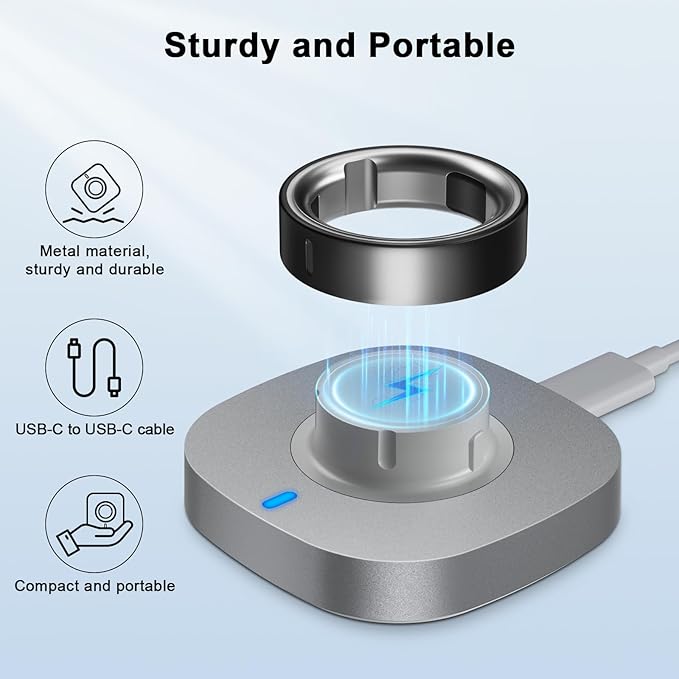 Compatible with Oura Ring Gen 4 Charger Size 13, Fast Charging Dock with USB-C Cable