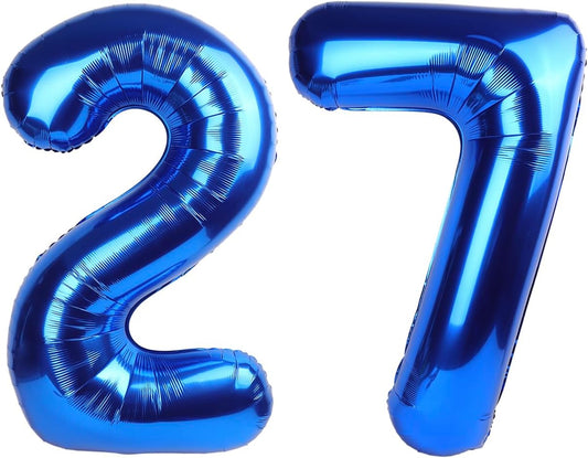 Skiennix Dark Blue Number 27 Balloon - Large Happy Birthday Decoration for Men & Women