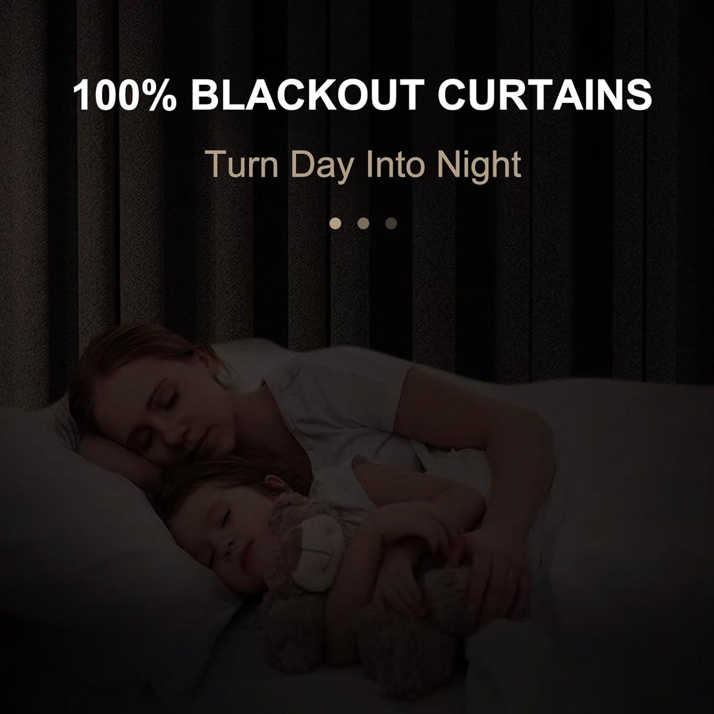 Regine Switzerland Blackout Curtains - 100% Blackout Linen Drapes, Thermal Insulated, 50" W x 102" L, 2 Panels Set