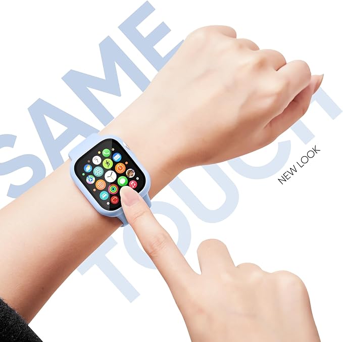 Compatible for Apple Watch Series 11 10 Band 42mm and Case with Screen Protector, Soft Silicone Sport Strap Bands and Protective Cover with Tempered Glass for iWatch Series 11 10