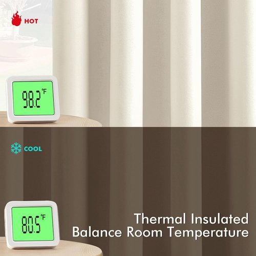 MIULEE Blackout Curtains - Thermal Insulated Room Darkening Drapes | 63-Inch, Birch Color, 2 Panels