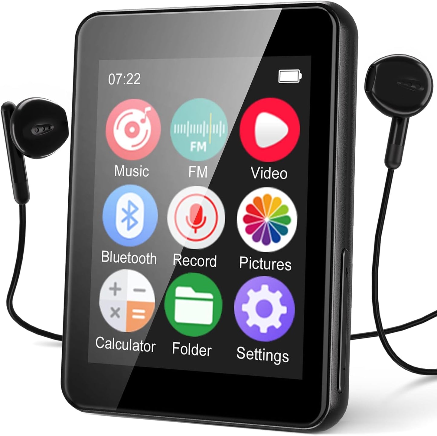 Luoran 64GB MP3 2.4" 256GB, Player for Kids, Portable Music Player with Speaker, FM Radio, Voice Recorder, E-Book, Full