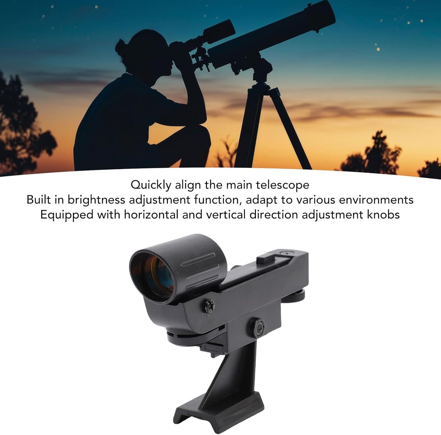 Xixian 80 90 130EQ LED Dot Viewfinder Scope Adjustment Quick Alignment for Astronomical Telescope Brightness Fit Urban