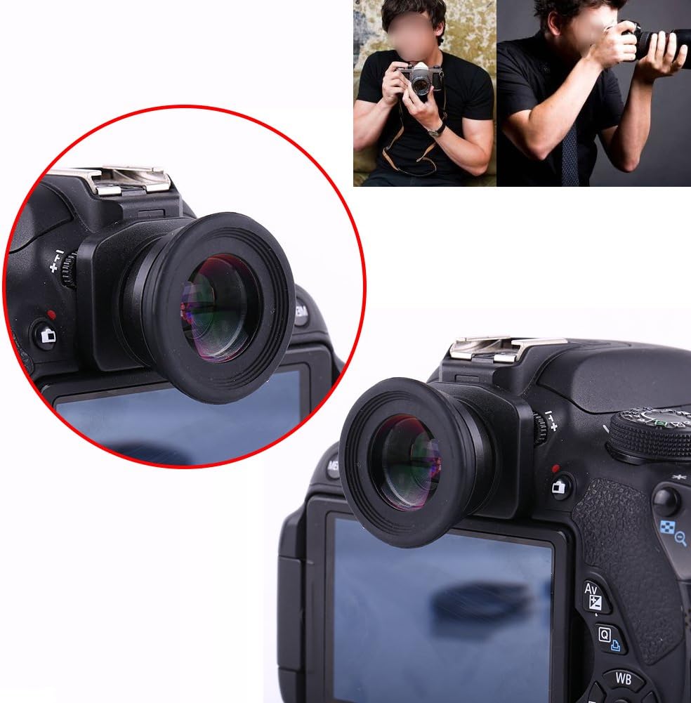 ChiweiJ 1.5X 6 15mm Fixed Focus Viewfinder Eyepiece Magnifier for DSLR Camera, Durable Eyecup with Mount Bases, Eye