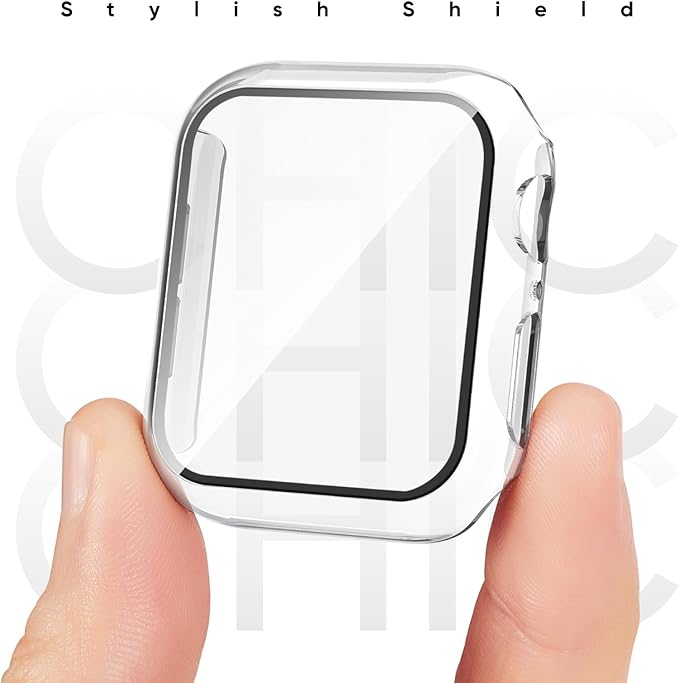 Compatible for Apple Watch Series 11 10 Band 46mm and Case with Screen Protector, Soft Silicone Sport Strap Bands and Protective Cover with Tempered Glass for iWatch Series 11 10