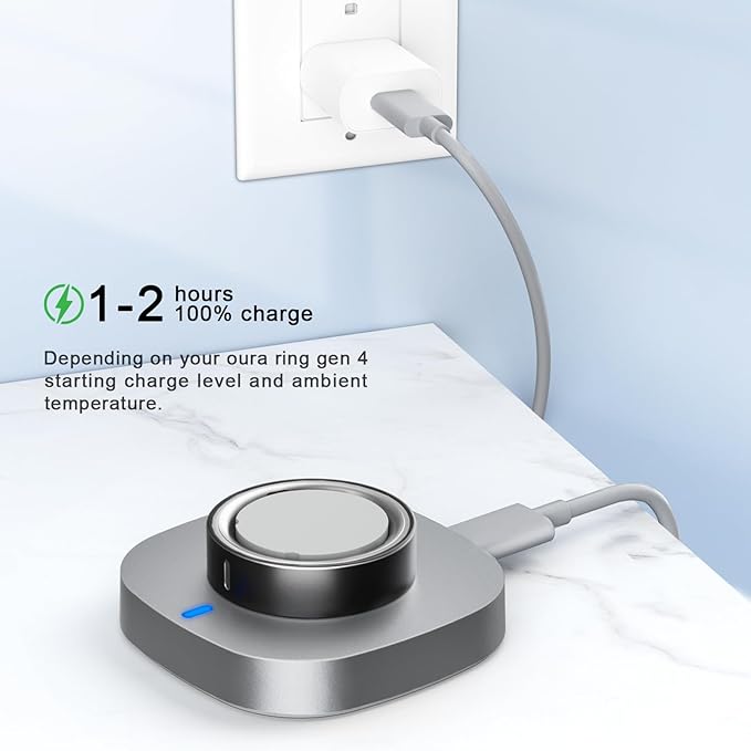 Compatible with Oura Ring Gen 4 Charger Size 9, Fast Charging Dock with USB-C Cable