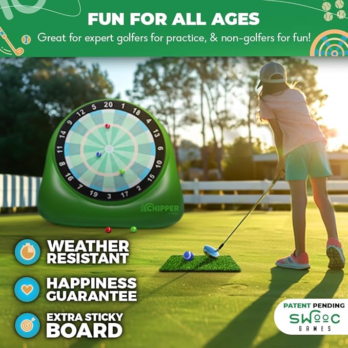 SWOOC Games® – Bull Chipper™ | Giant Golf Darts (Over 6ft Tall) w/ 10+ Golf Games | Backyard Game with Air Pump | Yard Game for Adults | Giant Outdoor Fun for Adults and Family | Outside Activity