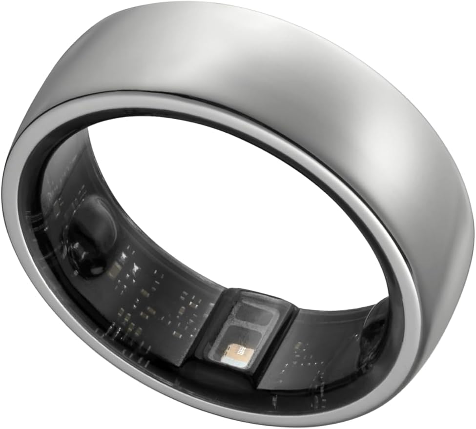 Smart Ring, Activity Trackers, Sleep Ring, Fitness Tracking, Stress Tracker, Heart Rate, Meditation, Temperature, Respiratory, No App Subscription, Women, Men, iOS, Android (Silver, 13)