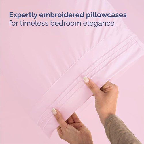 Cal King Size 4-Piece Sheet Set - Comfy Cooling Bed Sheets | Hotel Luxury Bedding - Light Pink
