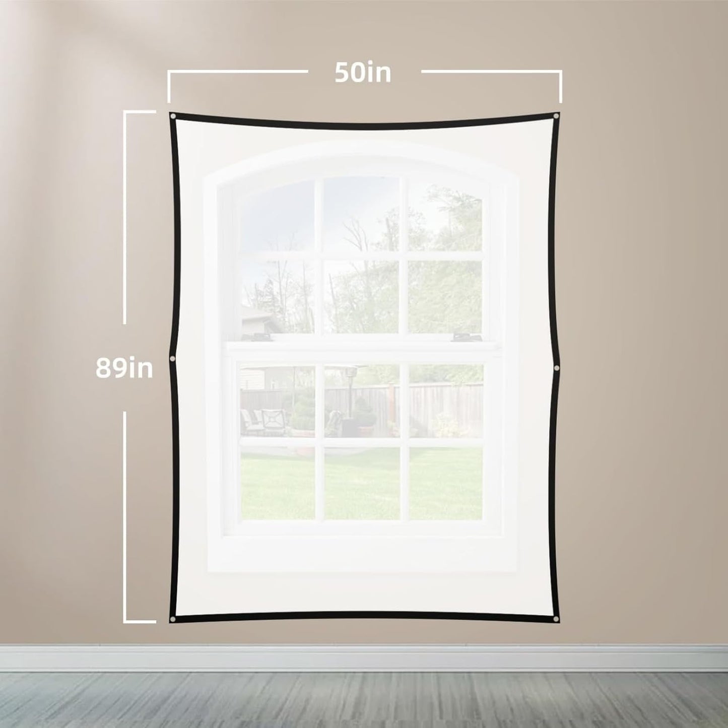 VQM 50" 89" (100 Inch) x Holographic Rear Projection Screen - Foldable Portable Anti Wrinkle Double Sided Video