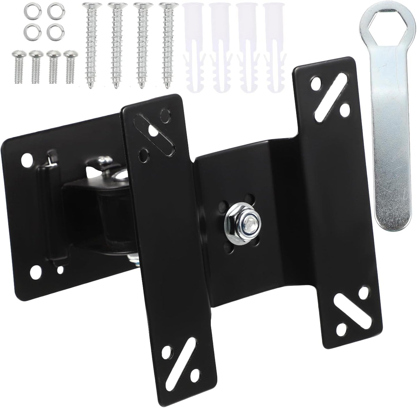 KALLORY 360 14-27 Inch Rotatable Monitor Stand and Tv Wall Mount Bracket with Metal Pivot Swivel for LCD Screens