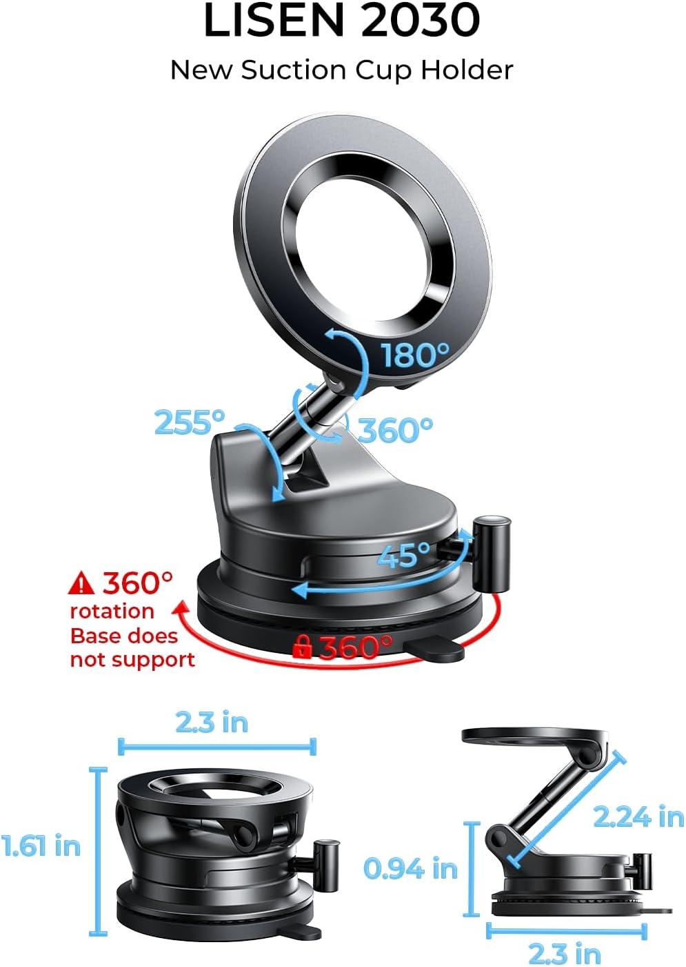 LISEN 17 16 15 14 13 12, S25, for Magsafe Car Mount, Cell Phone Holders for Your Car, Magnetic Car Accessories