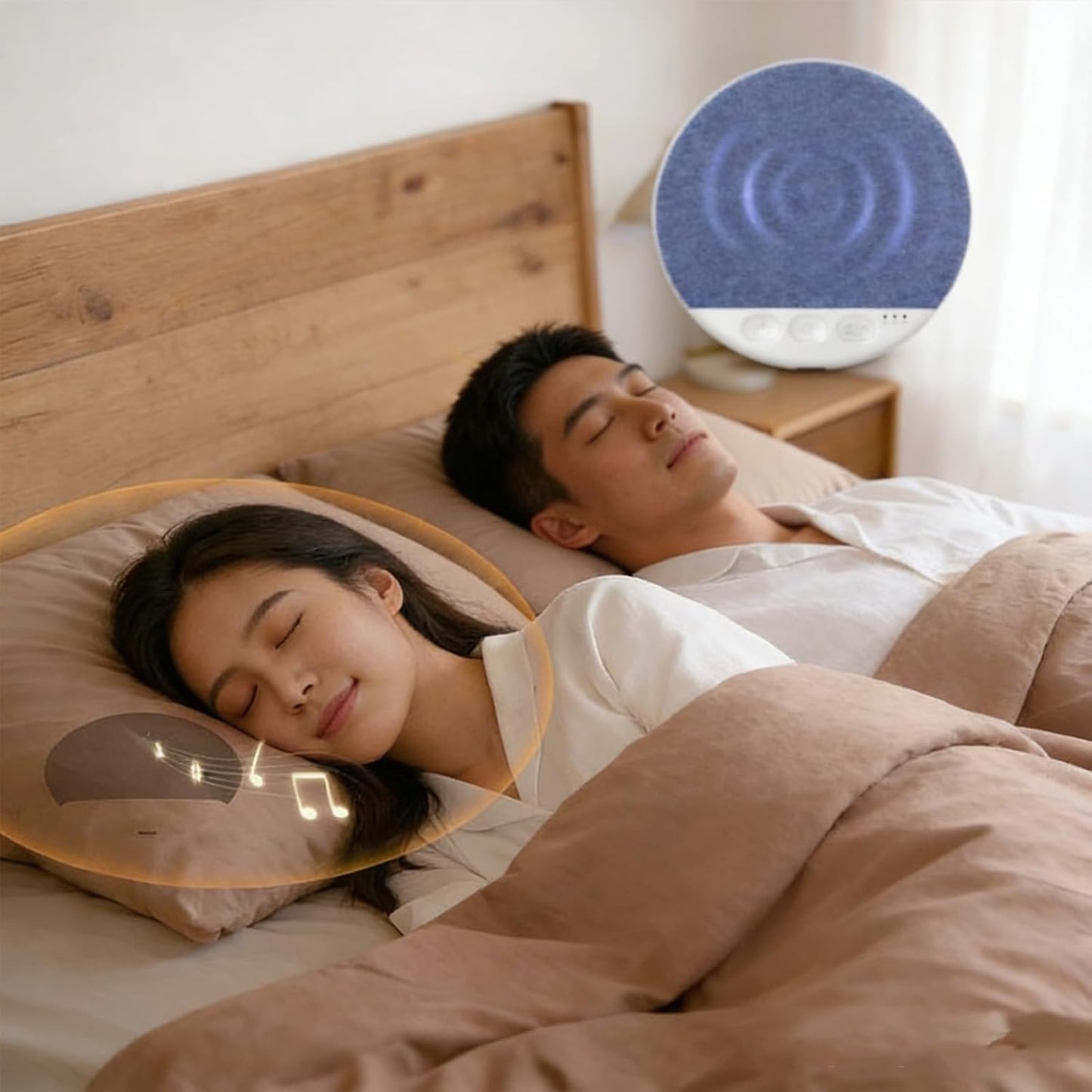 30 60 90 Jiawu Bluetooth Sleep Pillow Speaker, Wireless Under Pillow Speaker with White Noise Timer and Stereo Bass
