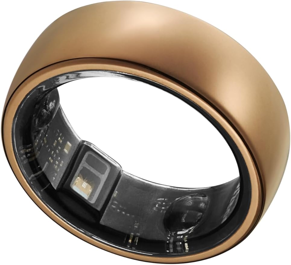 Smart Ring, Activity Trackers, Sleep Ring, Fitness Tracking, Stress Tracker, Heart Rate, Meditation, Temperature, Respiratory, No App Subscription, Women, Men, iOS, Android (Rosegold, 13)