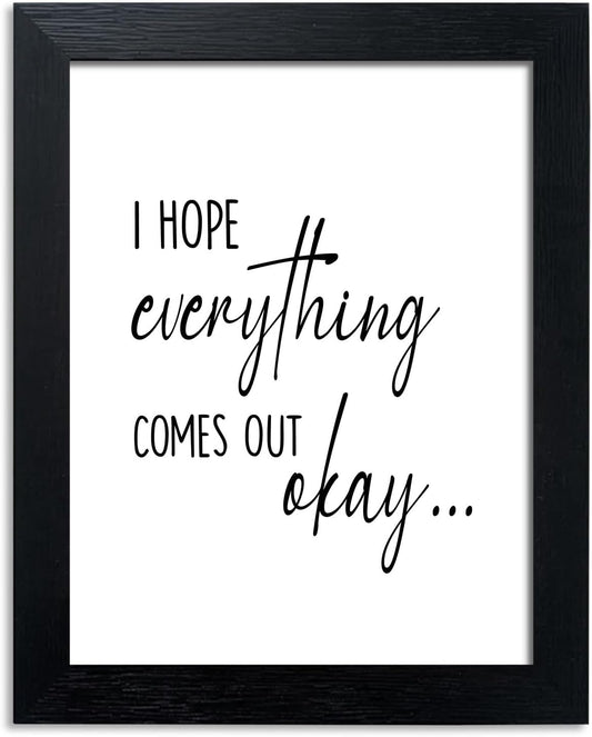 Pigort Funny Bathroom Sign - Black and White Wall Art Decor | 8x10 Inch Toilet Quote for Guest Room