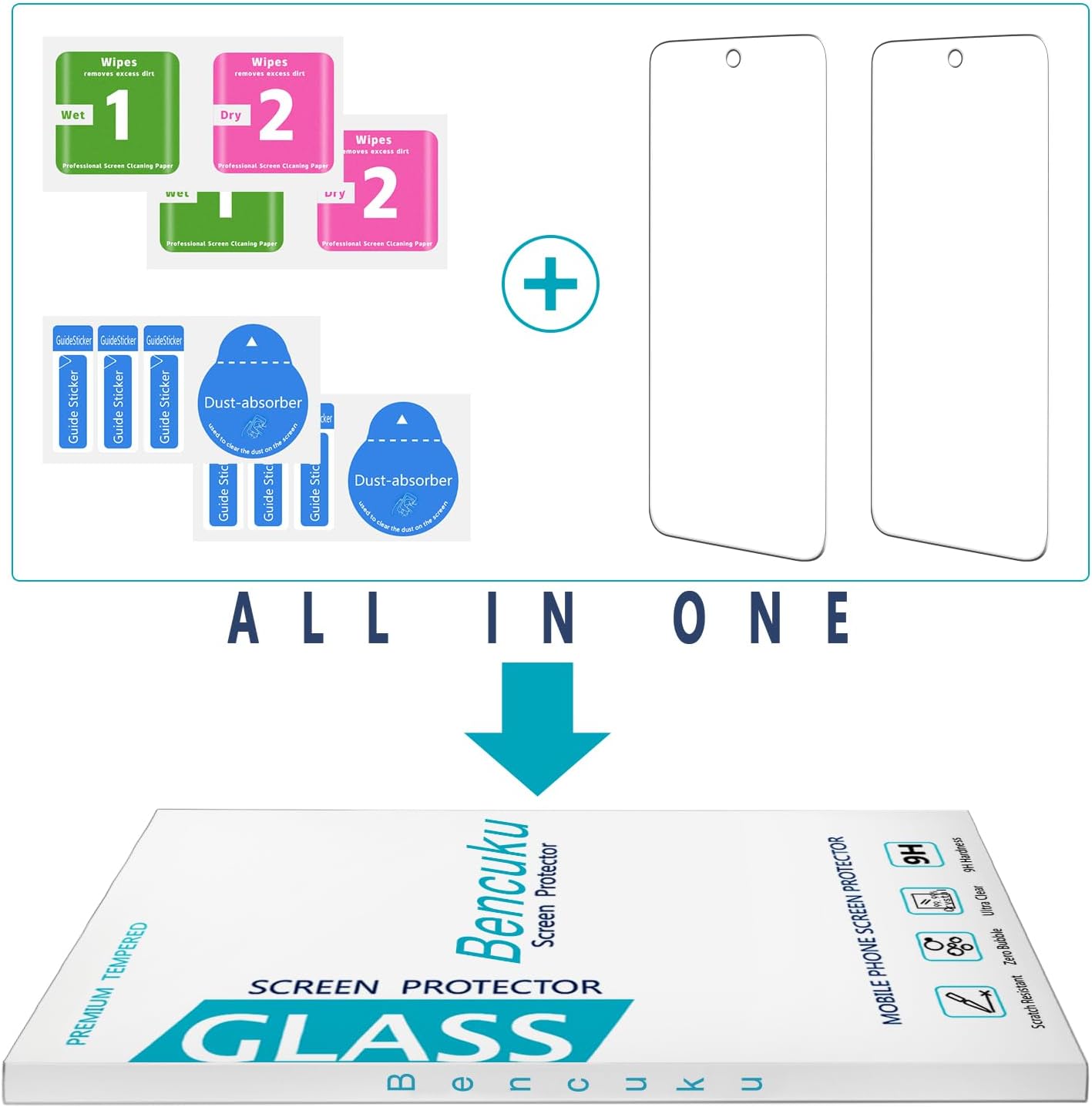 (2 Pack) 5G (2024) Designed for Motorola Moto G Tempered Glass Screen Protector, Anti Scratch, Bubble Free