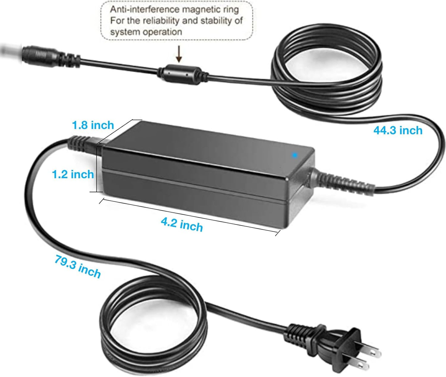 Kircuit 48V 4K 8CH 16CH 8UC-1804W4-20-US-A4 Adapter for Charging Zosi PoE Security Camera System NVR Recorder
