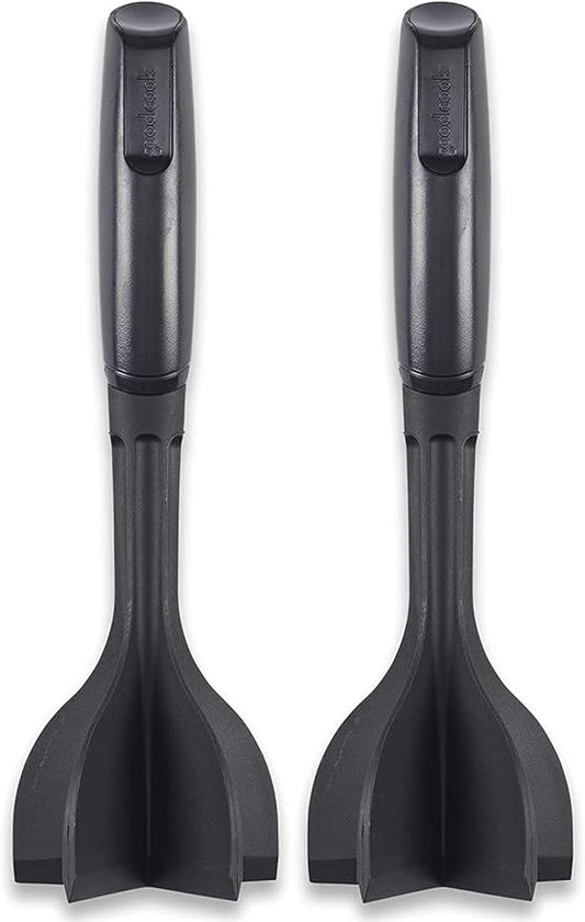 GoodCook Heat-Resistant Nylon Ground Meat Choppers with 5-Blade Heads, Ground Beef and Turkey Mixers and Choppers, Set of 2, Black