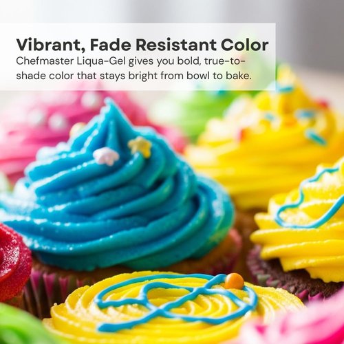 Chefmaster Red Liqua-Gel® Food Coloring - Vibrant Professional-Grade Dye for Icing & Fondant | 2.3 oz