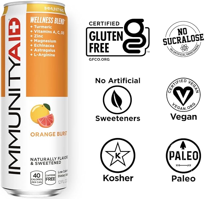 LIFEAID IMMUNITYAID Support Blend, Echinacea, Zinc, Astragalus and Vitamin C, IMMUNITY AID, 12 Fl Oz (Pack of 12)