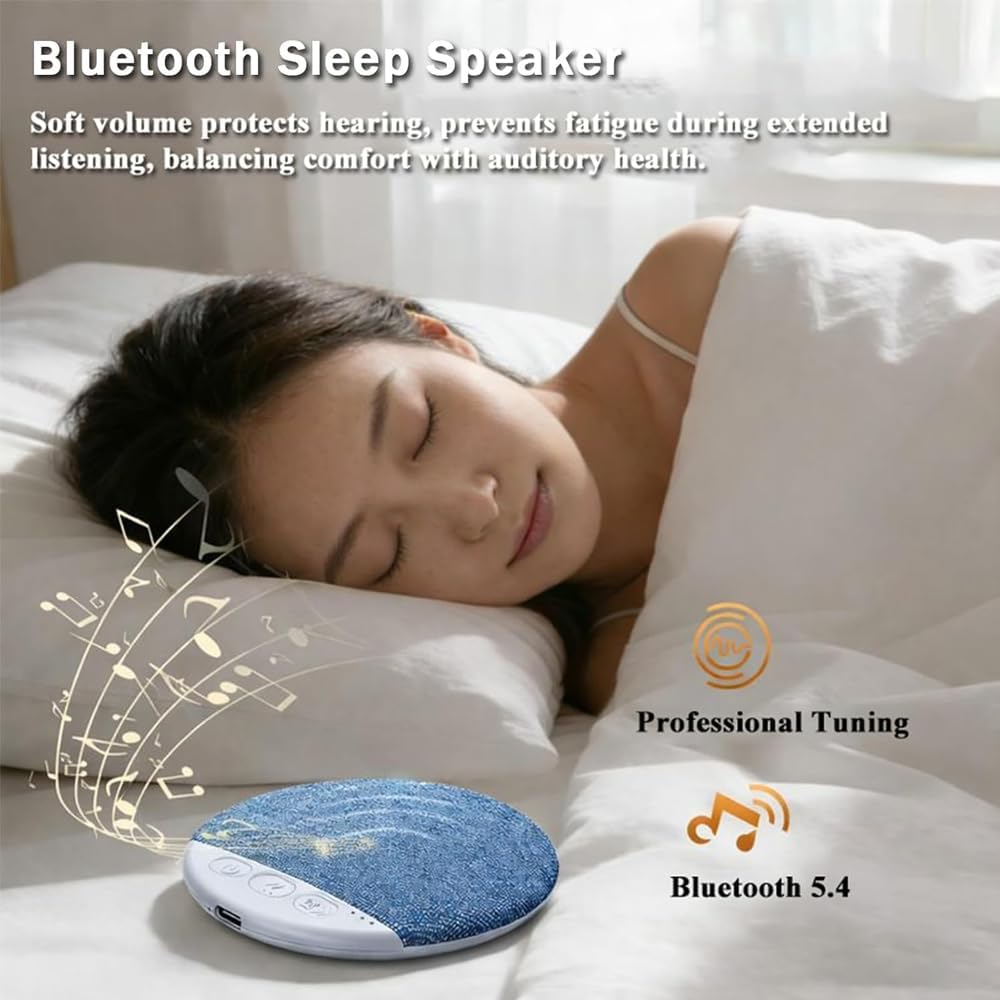 Generic 2026 11mm New Sleep Speaker Under Pillow, Ultra Thin Under Pillow Speaker with White Noise Timer, Stereo Bass