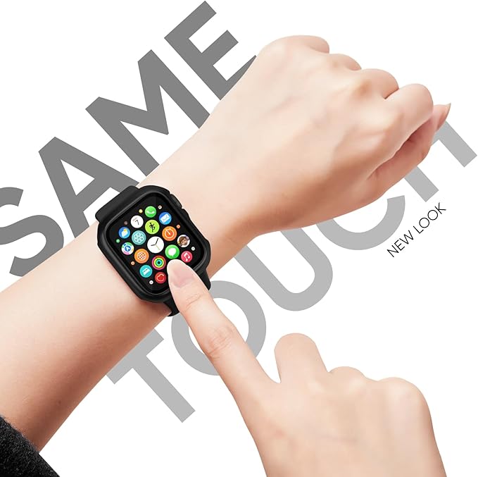 Compatible for Apple Watch Series 11 10 Band 42mm and Case with Screen Protector, Soft Silicone Sport Strap Bands and Protective Cover with Tempered Glass for iWatch Series 11 10