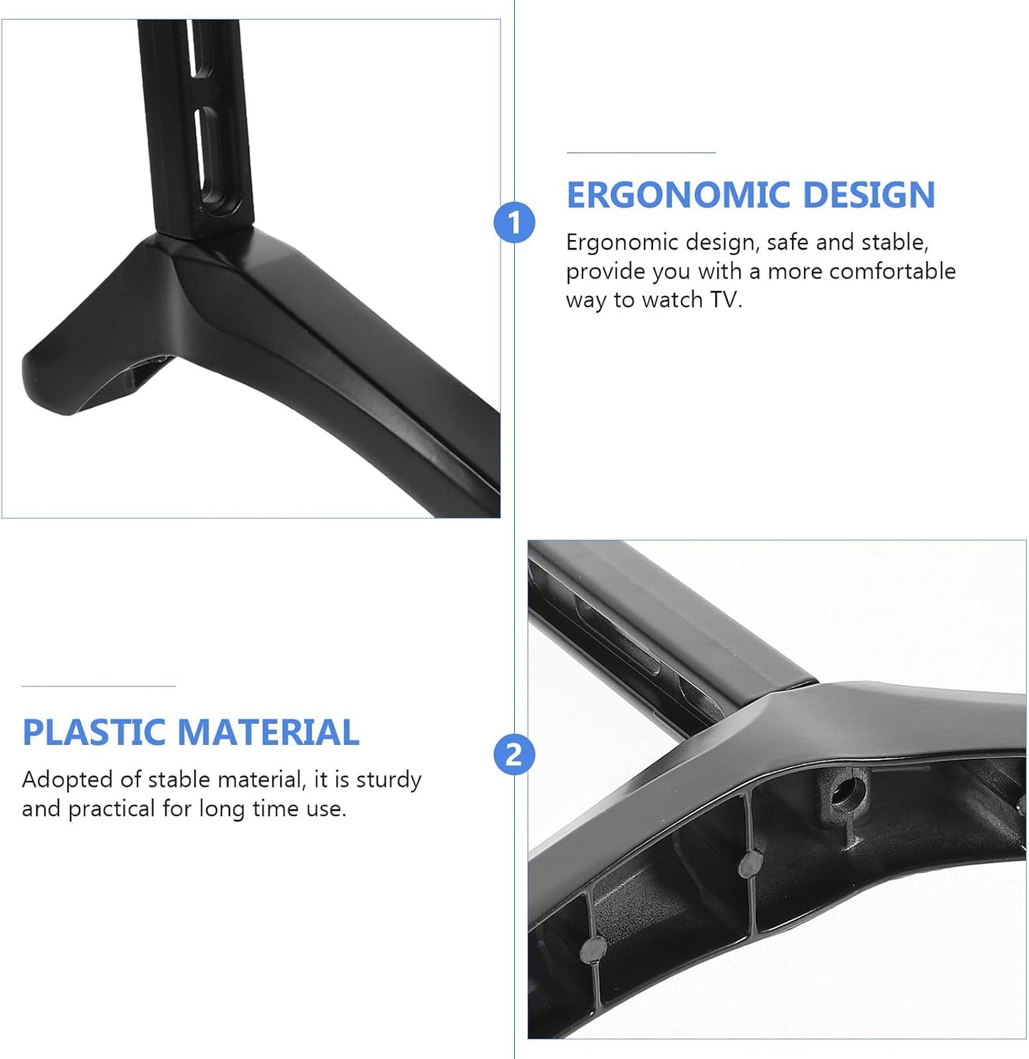 FRCOLOR Tv Support Bracket and Base Stand with Screws Black Desktop Tv Holder Pedestal Feet for Living Room and Office