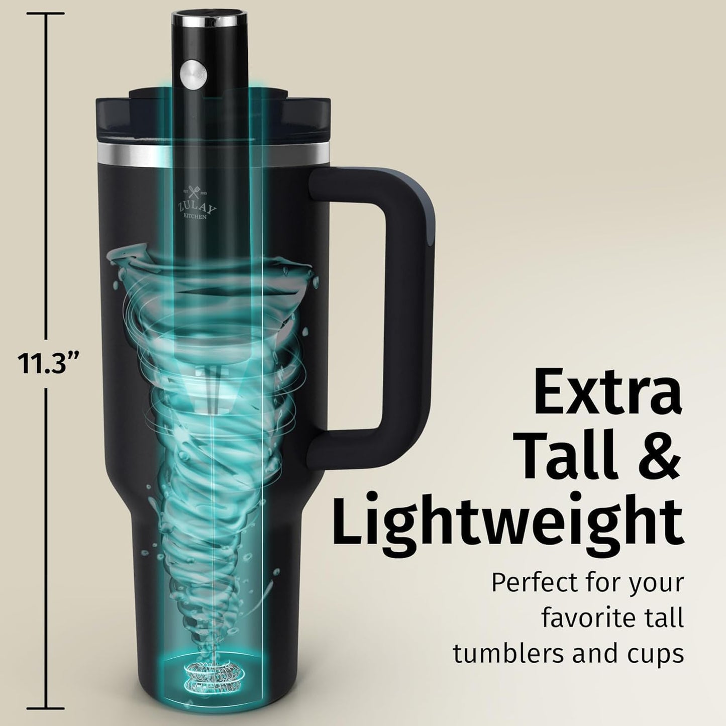 Zulay Kitchen Rechargeable Milk Frother - Powerful 2-Speed Motor, 4 Whisks, Waterproof - Dark Copper Drink Mixer for Lattes & Cappuccinos