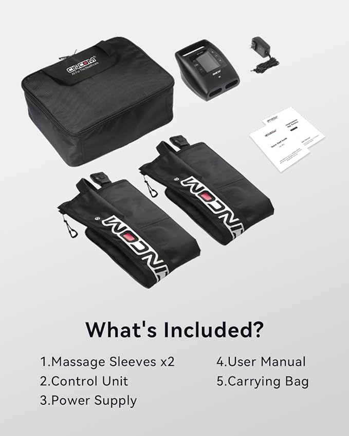 CINCOM Cordless Leg Recovery System with Dynamic Compression Massage Technology - 3 Different Sizes for Everyone(Medium)